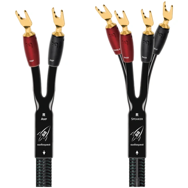 audioquest rocket 88 single biwire spades goud