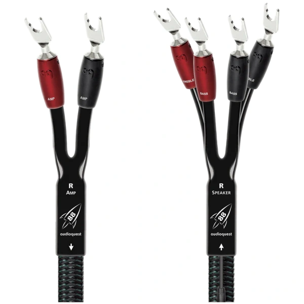 audioquest rocket 88 single biwire spades zilver