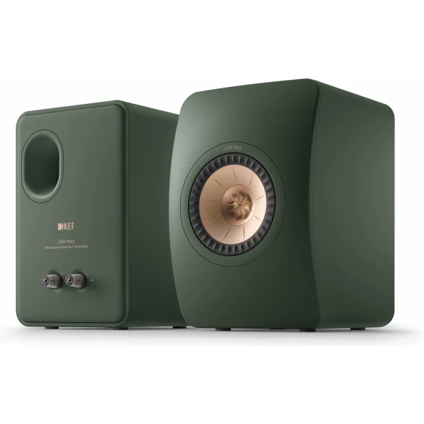 LS50Meta_Moss Green_Pair_FrontBack KEF LS50 Wireless II Actieve Boekenkast luidspreker