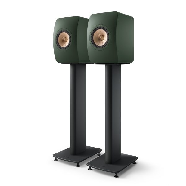LS50Meta Moss Green Pair on stand 1