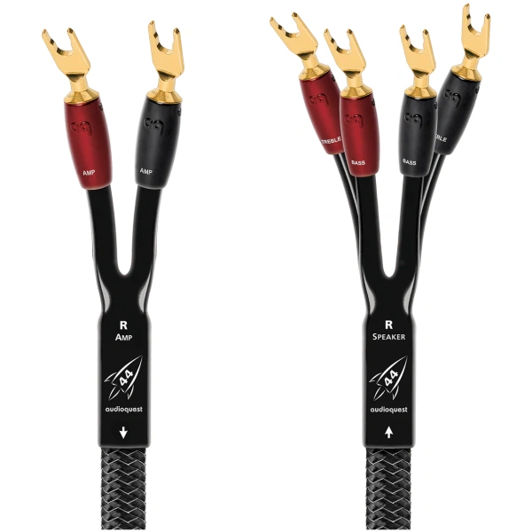 audioquest rocket 44 single biwire spades goud